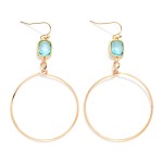 Wholesale glass Crystal Metal Hoop Drop Earrings L