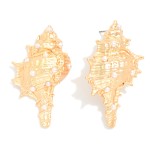 Wholesale large Metal Pearl Murex Drop Earrings L