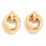 Wholesale layered Metal Hoop Door Knocker Post Drop Earrings L