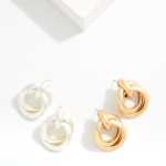 Wholesale layered Metal Hoop Door Knocker Post Drop Earrings L