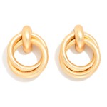 Wholesale layered Metal Hoops Door Knocker Post Drop Earrings L
