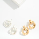 Wholesale layered Metal Hoops Door Knocker Post Drop Earrings L