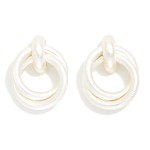 Wholesale layered Metal Hoops Door Knocker Post Drop Earrings L