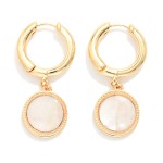 Wholesale metal Hoop Earrings Pearlescent Circle Dangle L