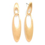 Wholesale linked Metal Long Tapered Oval Post Drop Earrings L