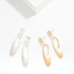 Wholesale linked Metal Long Tapered Oval Post Drop Earrings L