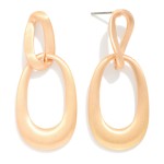 Wholesale linked Flat Tapered Oval Post Drop Earrings L