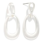 Wholesale linked Flat Tapered Oval Post Drop Earrings L