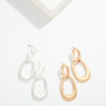 Wholesale linked Flat Tapered Oval Post Drop Earrings L