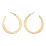 Wholesale flat Tapered Metal Hoop Earrings D