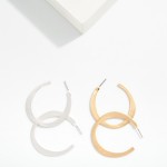 Wholesale flat Tapered Metal Hoop Earrings D