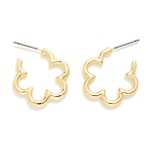Wholesale metal Flower Hoop Earrings D