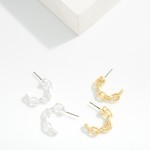 Wholesale metal Chain Link Half Hoop Earrings L