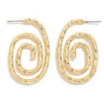 Wholesale textured Metal Swirl Post Drop Earrings L