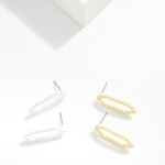 Wholesale metal Twisted Hexagon Hoop Post Drop Earrings L