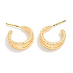 Wholesale layered Metal Hoop Drop Earring Twisted Metal D