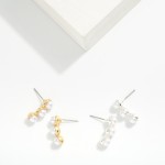 Wholesale stacked Pearls Post Drop Earrings L