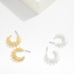 Wholesale metal Ball Studded Hoop Earrings D