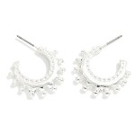 Wholesale metal Ball Studded Hoop Earrings D