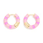 Wholesale stripe Enamel Hoop Earrings D