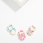 Wholesale stripe Enamel Hoop Earrings D