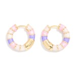 Wholesale stripe Enamel Hoop Earrings D