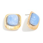 Wholesale marbled Acetate Metal Border Post Drop Earrings L