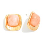 Wholesale marbled Acetate Metal Border Post Drop Earrings L