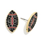Wholesale paved Rhinestone Football Stud Earring L