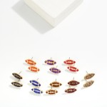 Wholesale paved Rhinestone Football Stud Earring L