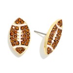 Wholesale paved Rhinestone Football Stud Earring L