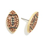 Wholesale paved Rhinestone Football Stud Earring L