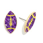 Wholesale paved Rhinestone Football Stud Earring L