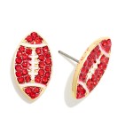 Wholesale paved Rhinestone Football Stud Earring L