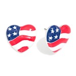 Wholesale enamel Americana Heart Post Drop Earring L