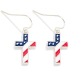 Wholesale enamel Americana Cross Drop Earring L