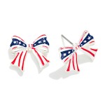 Wholesale enamel Americana Bow Post Drop Earring L
