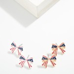 Wholesale enamel Americana Bow Post Drop Earring L