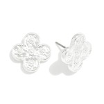 Wholesale metal Clover Stud Earrings D Flower Details L