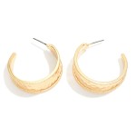 Wholesale hammered Metal Tapered Hoop Earrings D
