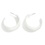 Wholesale hammered Metal Tapered Hoop Earrings D