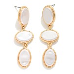 Wholesale linked Pearlescent Oval Drop Earring L