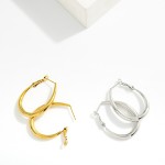 Wholesale metal Tapered Teardrop Hoop Earrings Stainless Steel L