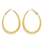 Wholesale tapered Oval Hoop Earrings Stainless Steel L
