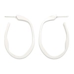Wholesale wavy Metal Flat Oval Hoop Earrings Gold Dipped L