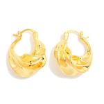 Wholesale twisted Metal Hoop Earrings Gold Dipped L