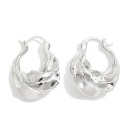 Wholesale twisted Metal Hoop Earrings Gold Dipped L