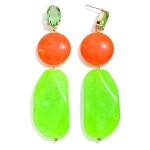 Wholesale linked Large Acetate Geometric Post Drop Earrings Glass Crystal Posts