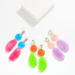 Wholesale linked Large Acetate Geometric Post Drop Earrings Glass Crystal Posts