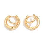 Wholesale metal Layered Huggie Hoop Drop Earring D